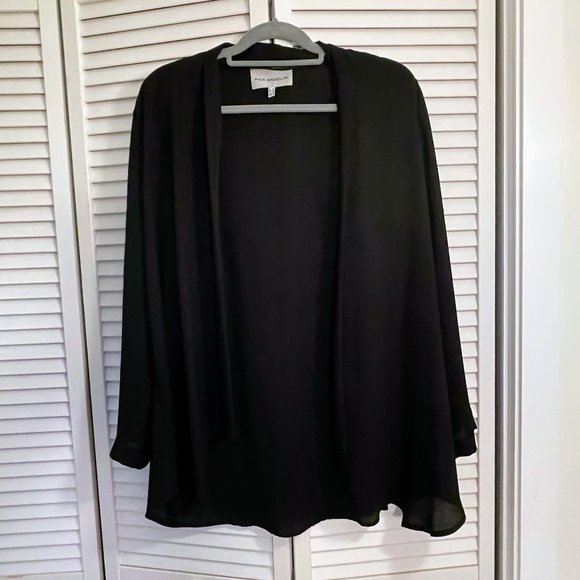 Lightweight flowing black shawl collar Jacket - Picture 3 of 3